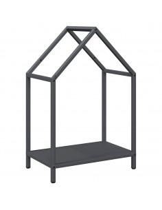 Rastrelliera per Legna da Ardere Antracite 40x25x60 cm 2