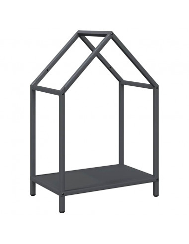 Rastrelliera per Legna da Ardere Antracite 40x25x60 cm