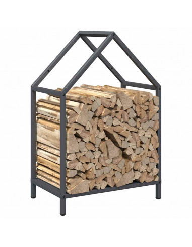 Rastrelliera per Legna da Ardere Antracite 40x25x60 cm