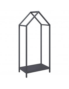 Rastrelliera per Legna da Ardere Antracite 40x25x90 cm 2
