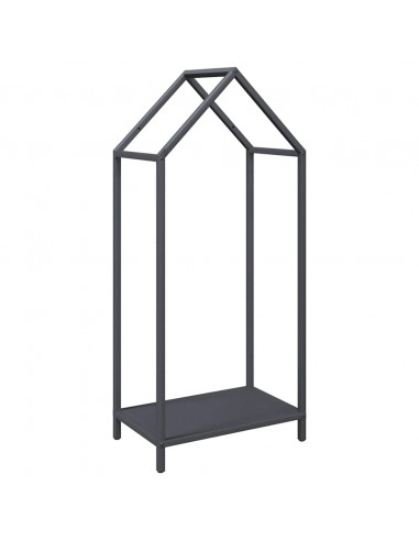 Rastrelliera per Legna da Ardere Antracite 40x25x90 cm