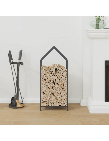 Rastrelliera per Legna da Ardere Antracite 40x25x90 cm