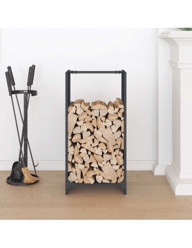 Rastrelliera per Legna da Ardere Antracite 40x30x80 cm