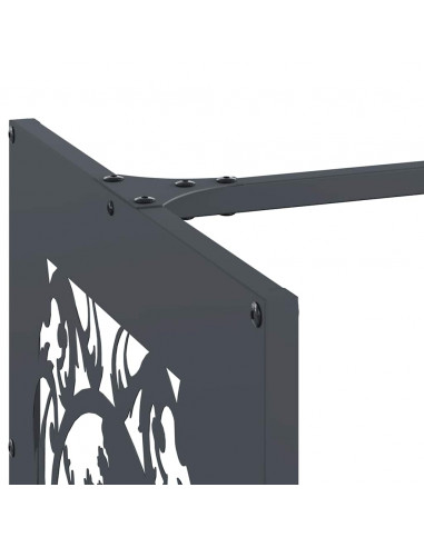 Rastrelliera per Legna da Ardere Antracite 40x40x40 cm