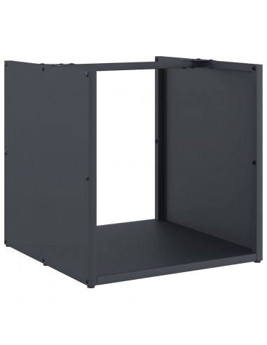 Rastrelliera per Legna da Ardere Antracite 40x40x40 cm