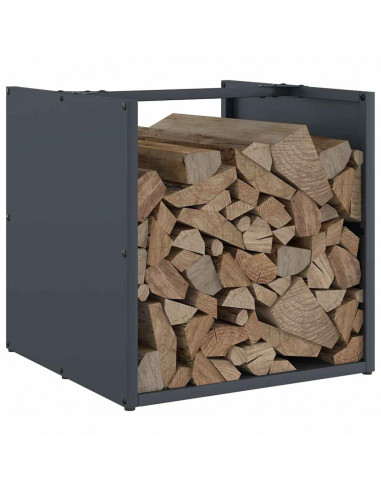 Rastrelliera per Legna da Ardere Antracite 40x40x40 cm