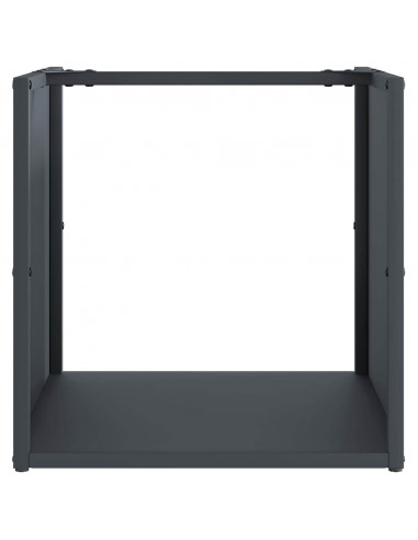 Rastrelliera per Legna da Ardere Antracite 40x40x40 cm