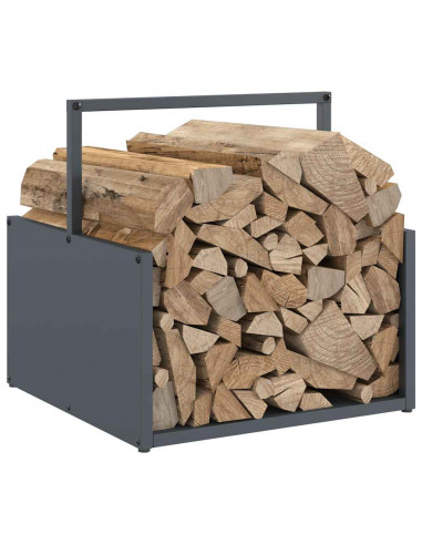 Rastrelliera per Legna da Ardere Antracite 40x40x40 cm