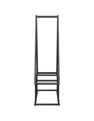 Rastrelliera per Legna da Ardere Nera 80x25x90 cm