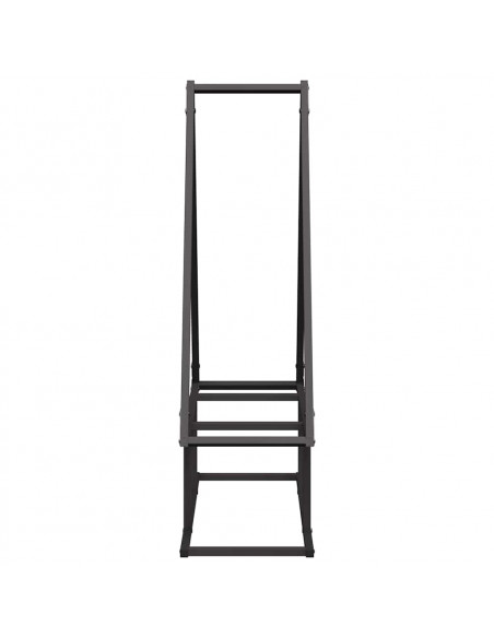 Rastrelliera per Legna da Ardere Nera 80x25x90 cm