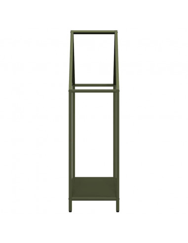 Rastrelliera per Legna da Ardere Verde Oliva 60x25x90 cm
