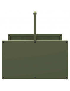 Rastrelliera per Legna da Ardere Verde Oliva 40x40x40 cm