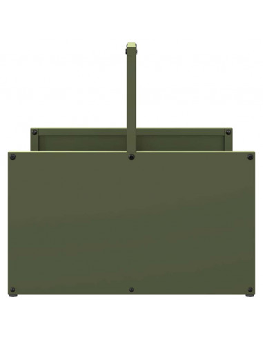 Rastrelliera per Legna da Ardere Verde Oliva 40x40x40 cm