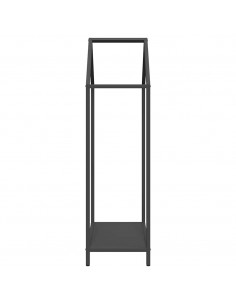 Rastrelliera per Legna da Ardere Nera 40x25x90 cm