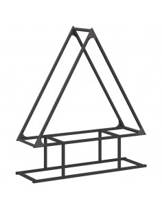 Rastrelliera per Legna da Ardere Nera 80x25x90 cm 2