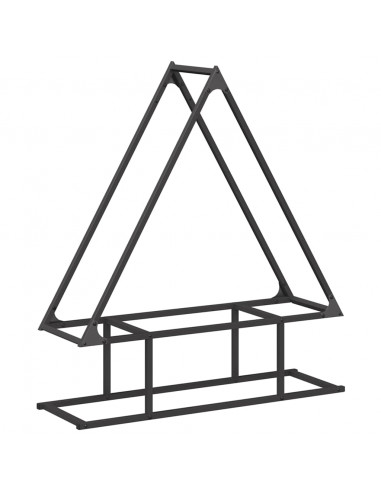 Rastrelliera per Legna da Ardere Nera 80x25x90 cm