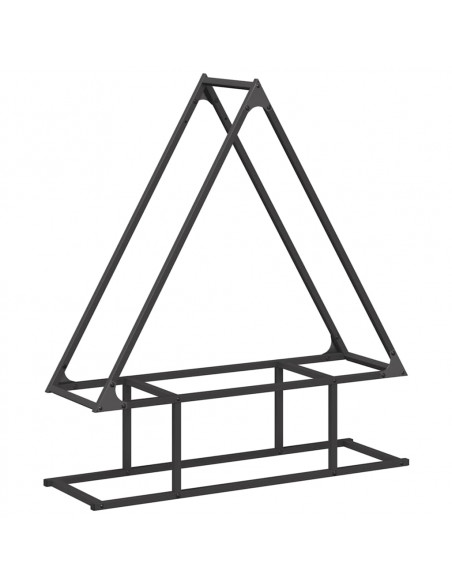 Rastrelliera per Legna da Ardere Nera 80x25x90 cm