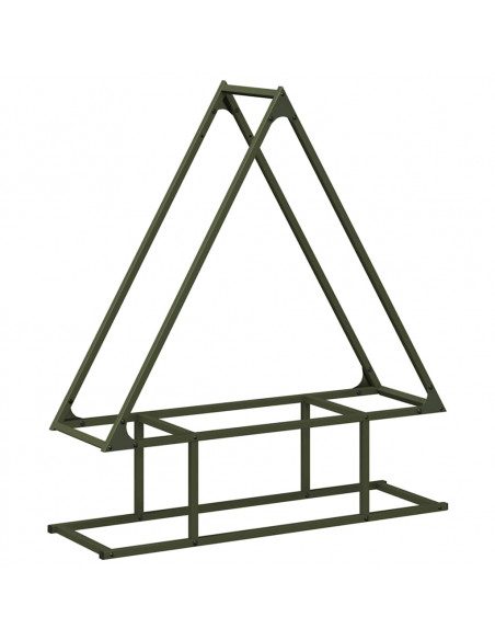 Rastrelliera per Legna da Ardere Verde Oliva 80x25x90 cm