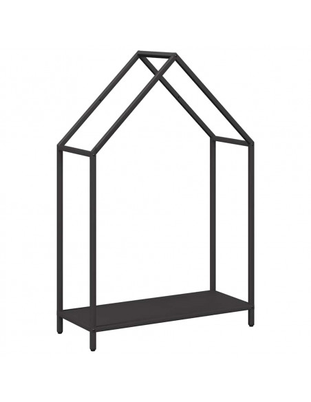 Rastrelliera per Legna da Ardere Nera 60x25x90 cm