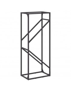 Rastrelliera per Legna da Ardere Nera 40x25x100 cm 2