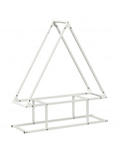 Rastrelliera per Legna da Ardere Bianca 80x25x90 cm 2