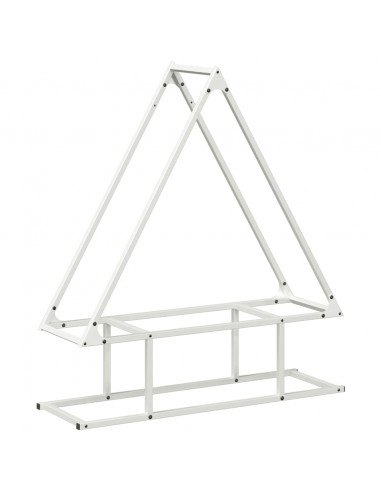 Rastrelliera per Legna da Ardere Bianca 80x25x90 cm