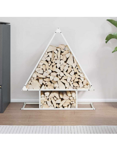 Rastrelliera per Legna da Ardere Bianca 80x25x90 cm