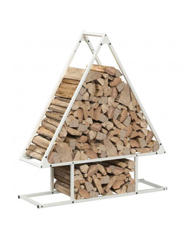Rastrelliera per Legna da Ardere Bianca 80x25x90 cm
