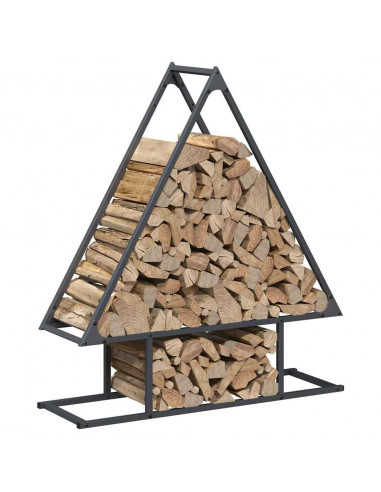 Rastrelliera per Legna da Ardere Antracite 80x25x90 cm