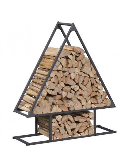 Rastrelliera per Legna da Ardere Antracite 80x25x90 cm
