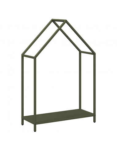 Rastrelliera per Legna da Ardere Verde Oliva 60x25x90 cm