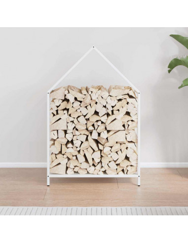 Rastrelliera per Legna da Ardere Bianca 60x25x90 cm