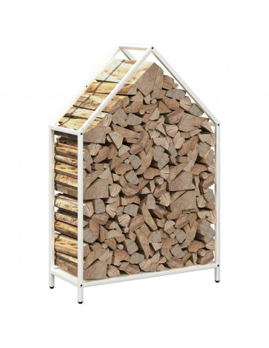 Rastrelliera per Legna da Ardere Bianca 60x25x90 cm