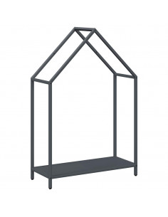 Rastrelliera per Legna da Ardere Antracite 60x25x90 cm 2