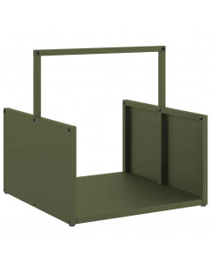 Rastrelliera per Legna da Ardere Verde Oliva 40x40x40 cm 2