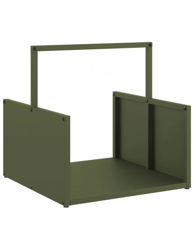 Rastrelliera per Legna da Ardere Verde Oliva 40x40x40 cm