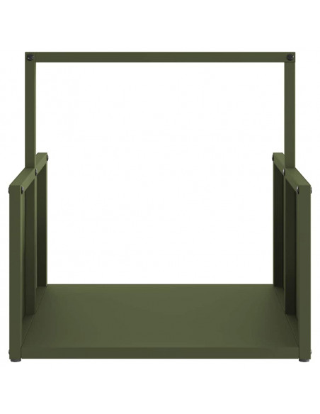 Rastrelliera per Legna da Ardere Verde Oliva 40x40x40 cm
