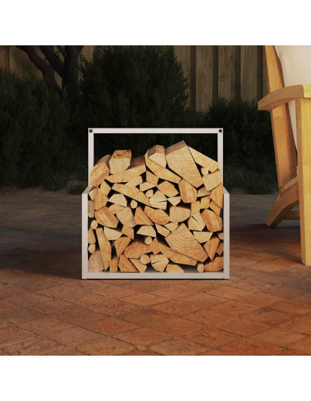 Rastrelliera per Legna da Ardere Bianca 40x40x40 cm