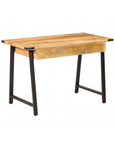 Scrivania con Cassetti 105x55x70 cm Legno Massello Mango Ferro