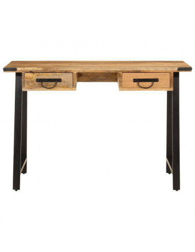 Scrivania con Cassetti 105x55x70 cm Legno Massello Mango Ferro