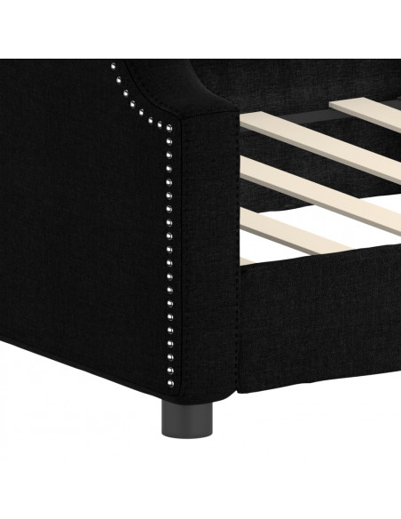Letto da Giorno Nero 90x190 cm in Tessuto