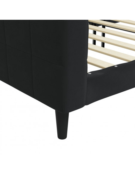 Letto da Giorno Nero 90x190 cm in Velluto