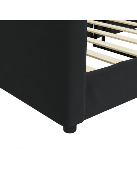 Letto da Giorno Nero 90x190 cm in Velluto
