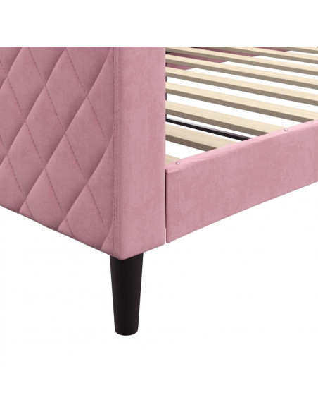 Letto da Giorno Rosa 100x200 cm in Velluto