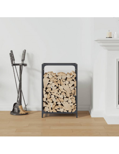 Rastrelliera per Legna da Ardere Antracite 44x28x65 cm