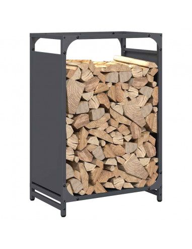 Rastrelliera per Legna da Ardere Antracite 44x28x65 cm