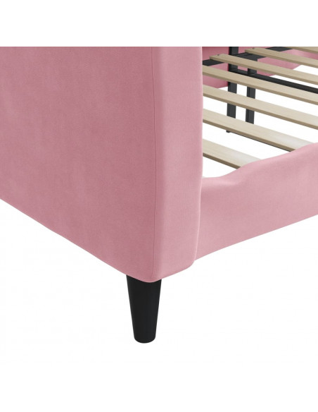 Letto da Giorno Rosa 90x200 cm in Velluto