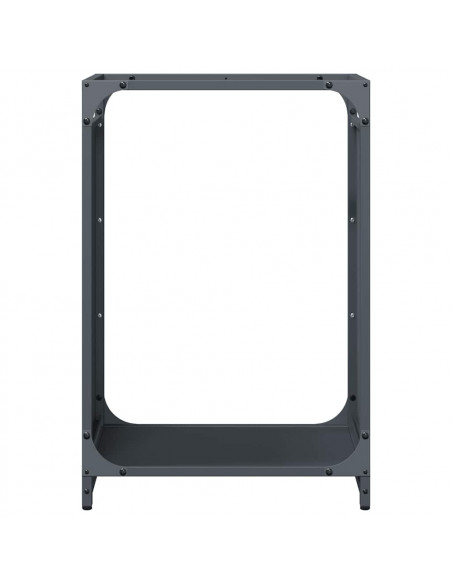 Rastrelliera per Legna da Ardere Antracite 44x28x65 cm