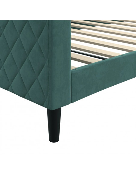 Letto da Giorno Verde Scuro 100x200 cm in Velluto