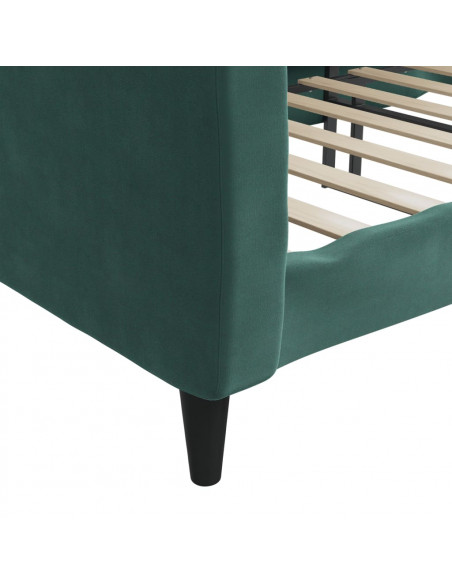 Letto da Giorno Verde Scuro 100x200 cm in Velluto